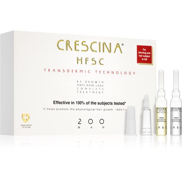 Crescina Crescina Transdermic 200 Re-Growth and Anti-Hair Loss nega za spodbujanje rasti in proti izpadanju las za moške 20x3,5 ml