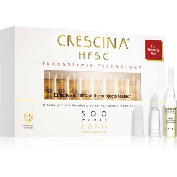 Crescina Crescina Transdermic 500 Re-Growth nega za spodbujanje rasti in proti izpadanju las za ženske 20x3,5 ml