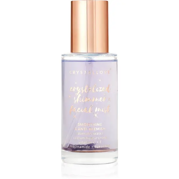 Crystallove Crystallove Amethyst Shimmer Facial Mist meglica za obraz za pomiritev kože 100 ml
