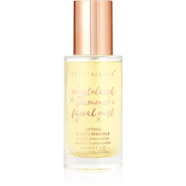 Crystallove Crystallove Clear Quartz Shimmer Facial Mist meglica za obraz za osvetljevanje kože in hidratacijo 100 ml