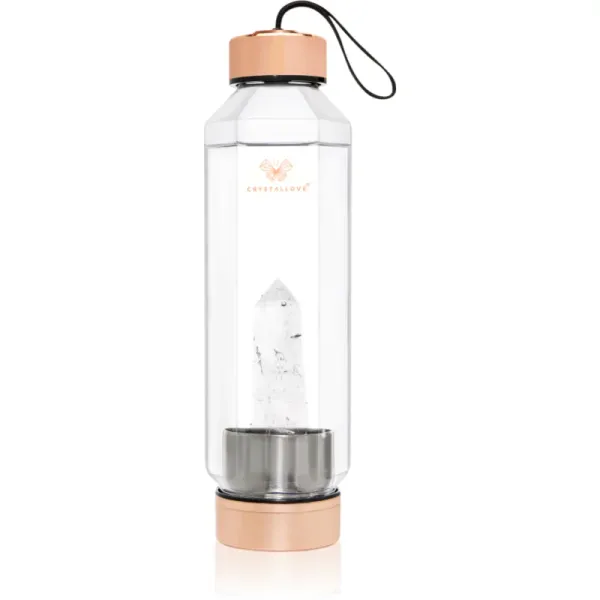 Crystallove Crystallove Crystal Water Bottle Posoda za vodo Hexagon-Clear Quartz 650 ml