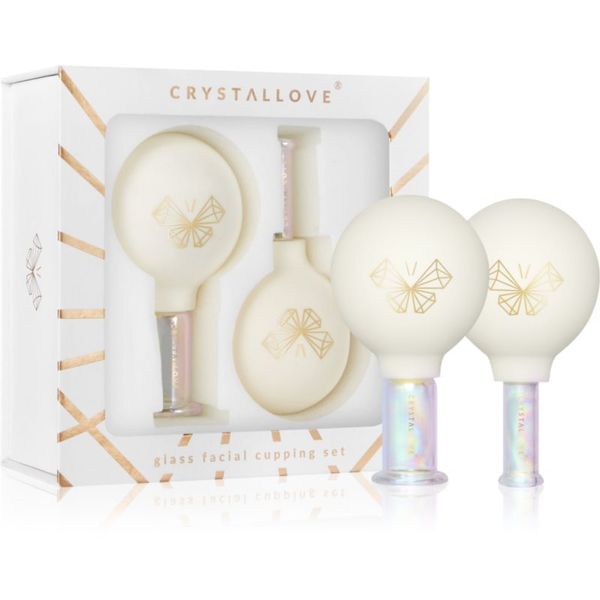 Crystallove Crystallove Glass Facial Cupping Set komplet masažnih pripomočkov za obraz, vrat in dekolte 2 kos