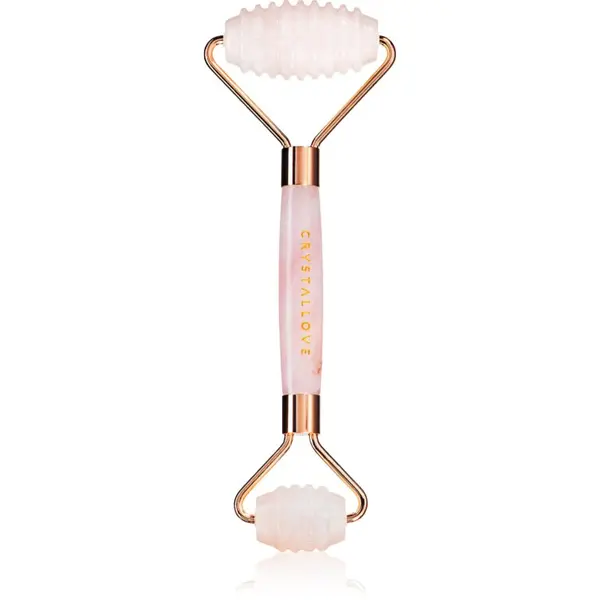 Crystallove Crystallove Rose Quartz 3D Teeth Roller valjček za masažo za obraz 1 kos