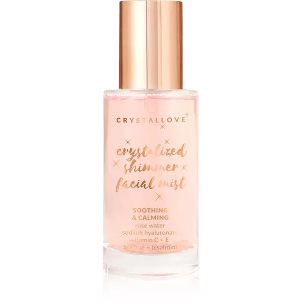 Crystallove Crystallove Rose Quartz Shimmer Facial Mist meglica za obraz za osvetlitev kože 100 ml