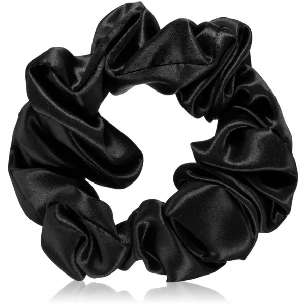 Crystallove Crystallove Silk Scrunchie svilena elastika za lase Black 1 kos