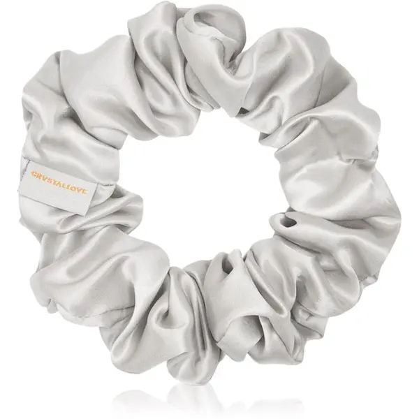 Crystallove Crystallove Silk Scrunchie svilena elastika za lase Silver 1 kos