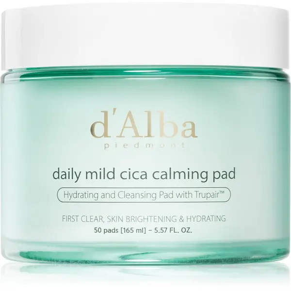 d'Alba d'Alba Daily Mild Cica Calming Pad pomirjajoče blazinice za intenzivno hidracijo 50 kos