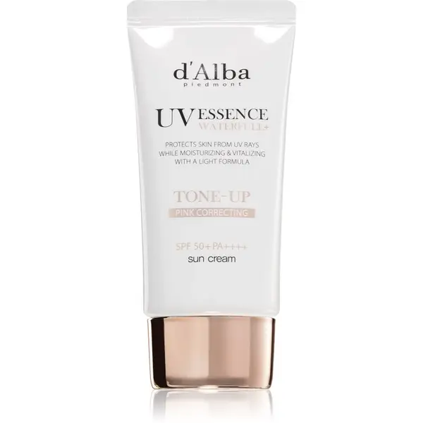 d'Alba d'Alba Waterfull Pink Correcting Tone-Up Sun Cream krema za sončenje za obraz za osvetljevanje kože in hidratacijo SPF 50+ 50 ml