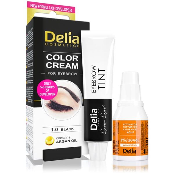 Delia Cosmetics Delia Cosmetics Argan Oil barva za obrvi odtenek 1.0 Black 15 ml