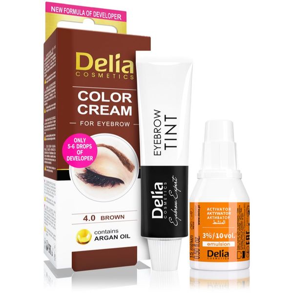 Delia Cosmetics Delia Cosmetics Argan Oil barva za obrvi odtenek 4.0 Brown 15 ml