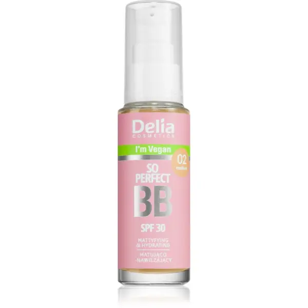 Delia Cosmetics Delia Cosmetics BB So Perfect matirajoča BB krema z vlažilnim učinkom odtenek 02 Medium 30 ml