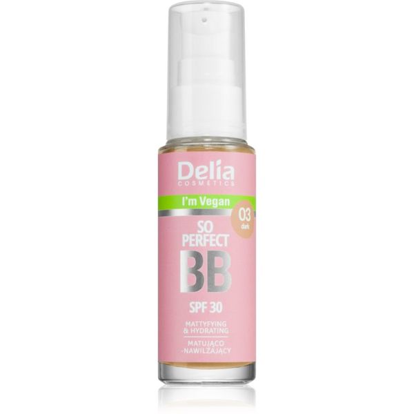 Delia Cosmetics Delia Cosmetics BB So Perfect matirajoča BB krema z vlažilnim učinkom odtenek 03 Dark 30 ml