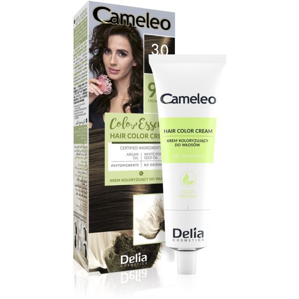 Delia Cosmetics Delia Cosmetics Cameleo Color Essence barva za lase v tubici odtenek 3.0 Dark Brown 75 g