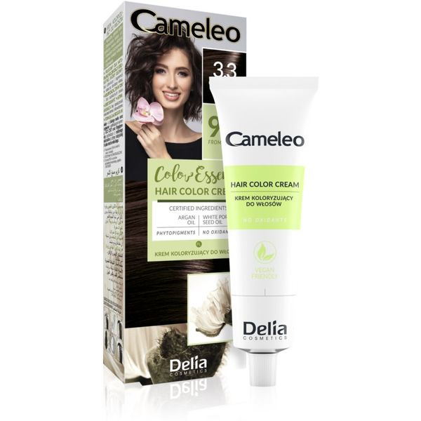 Delia Cosmetics Delia Cosmetics Cameleo Color Essence barva za lase v tubici odtenek 3.3 Chocolate Brown 75 g