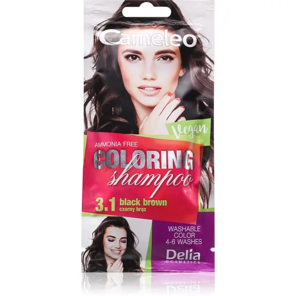 Delia Cosmetics Delia Cosmetics Cameleo Coloring Shampoo šampon za toniranje za lase odtenek 3.1 Black Brown 40 ml