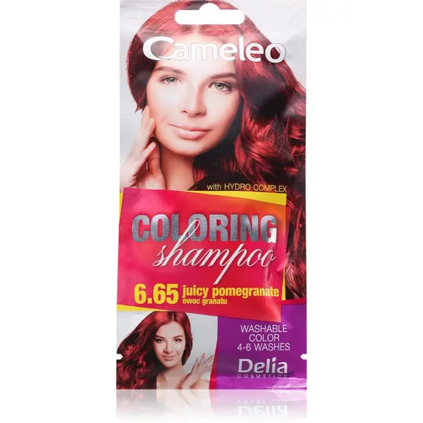 Delia Cosmetics Delia Cosmetics Cameleo Coloring Shampoo šampon za toniranje za lase odtenek 6.65 Juicy Pomegranate 40 ml
