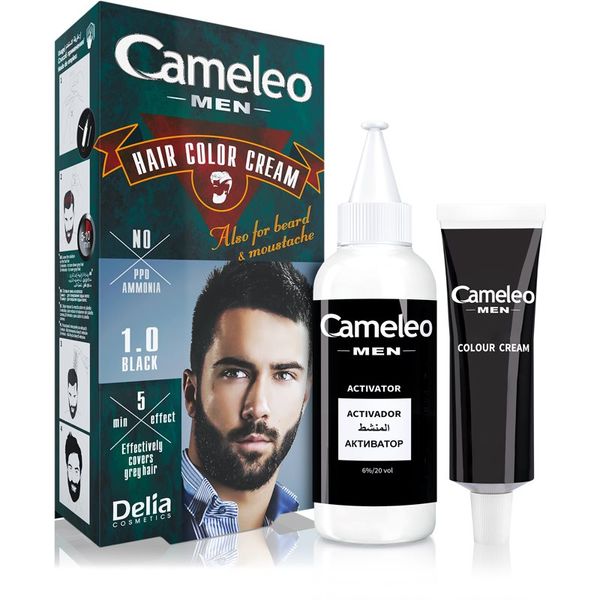 Delia Cosmetics Delia Cosmetics Cameleo Men barva za lase odtenek 1.0 Black 30 ml