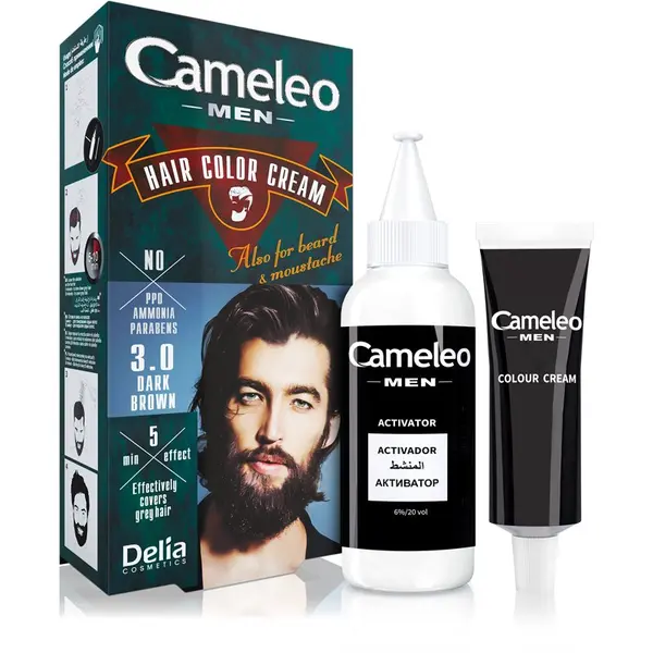 Delia Cosmetics Delia Cosmetics Cameleo Men barva za lase odtenek 3.0 Dark Brown 30 ml