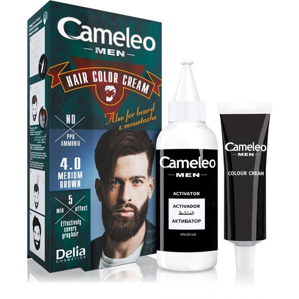 Delia Cosmetics Delia Cosmetics Cameleo Men barva za lase odtenek 4.0 Medium Brown 30 ml