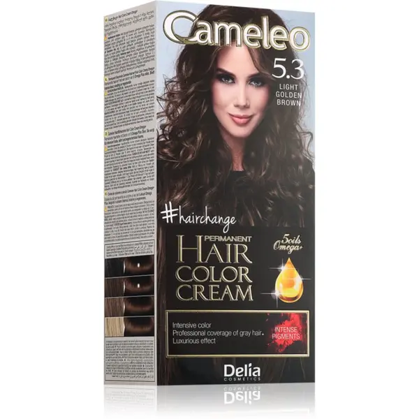 Delia Cosmetics Delia Cosmetics Cameleo Omega permanentna barva za lase odtenek 5.3 Light Golden Brown 1 kos