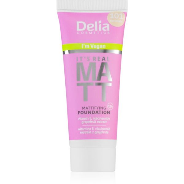 Delia Cosmetics Delia Cosmetics It's Real Matt matirajoči tekoči puder odtenek 101 porcelain 30 ml