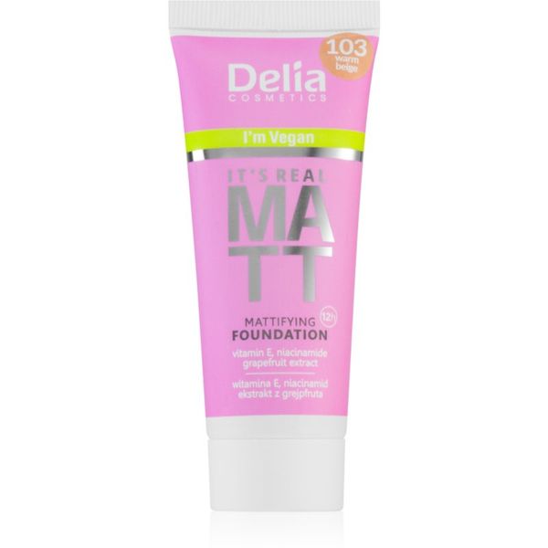 Delia Cosmetics Delia Cosmetics It's Real Matt matirajoči tekoči puder odtenek 103 Warm Beige 30 ml