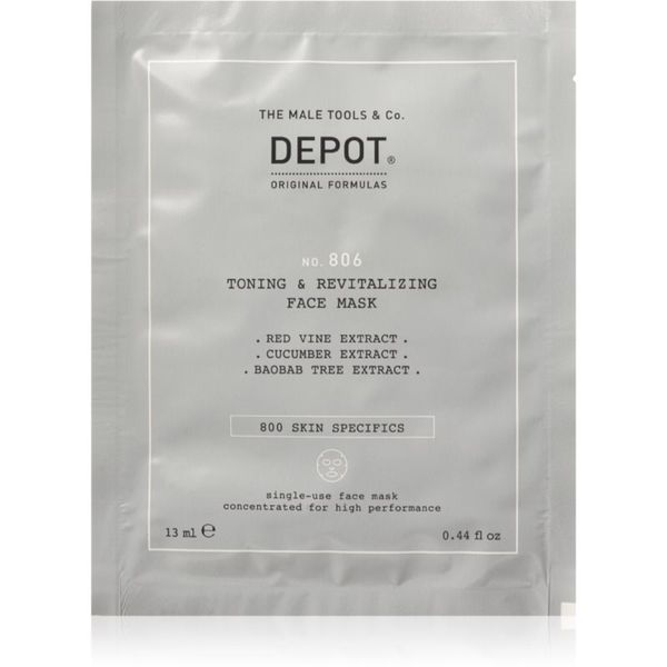 Depot Depot No. 806 Toning & Revitalizing Face Mask revitalizacijska maska za obraz za moške 13 ml