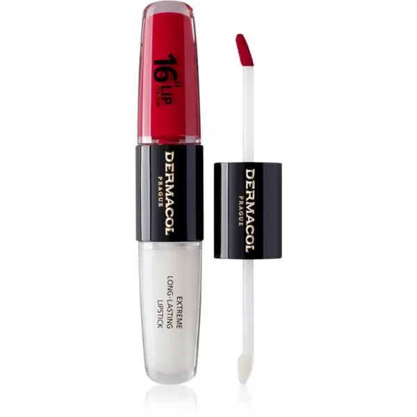Dermacol Dermacol 16H Lip Colour Dolgoobstojna šminka in sijaj za ustnice odtenek 03 Hot Date 2x4 ml