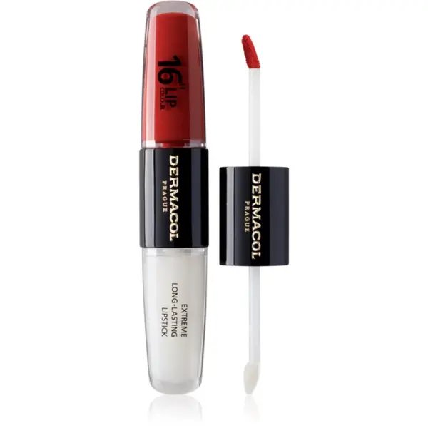 Dermacol Dermacol 16H Lip Colour Dolgoobstojna šminka in sijaj za ustnice odtenek 34 Vibrant Red 2x4 ml