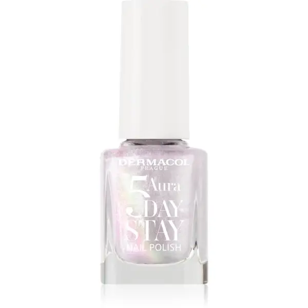 Dermacol Dermacol 5 Day Stay Aura dolgoobstojen lak za nohte z bisernim sijajem odtenek 67 Cream Pearl 11 ml