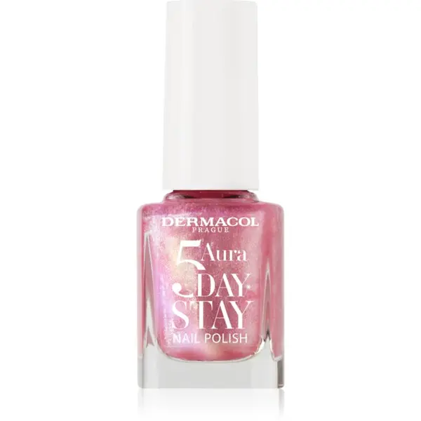 Dermacol Dermacol 5 Day Stay Aura dolgoobstojen lak za nohte z bisernim sijajem odtenek 69 Rose Glow 11 ml