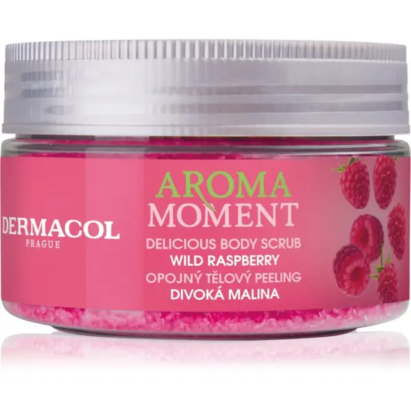 Dermacol Dermacol Aroma Moment Wild Raspberry sladkorni piling za telo z vonjem maline 200 g
