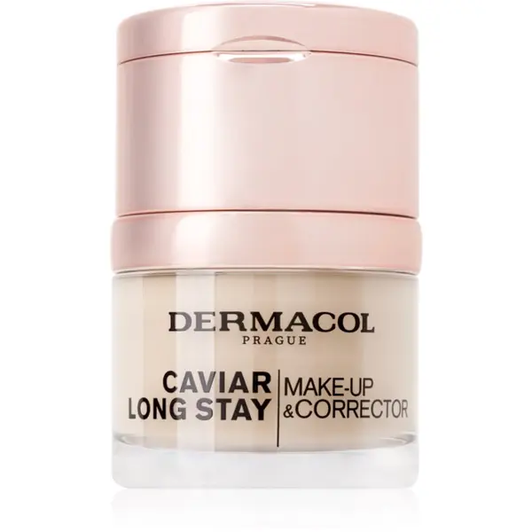 Dermacol Dermacol Caviar Long Stay dolgoobstojni tekoči puder z izvlečki kaviarja in izpopolnjevalni korektor odtenek 1 Pale 30 ml