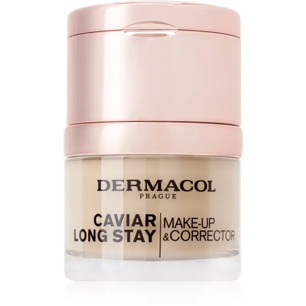 Dermacol Dermacol Caviar Long Stay dolgoobstojni tekoči puder z izvlečki kaviarja in izpopolnjevalni korektor odtenek fair 30 ml