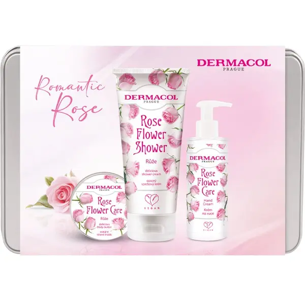 Dermacol Dermacol Flower Care Rose darilni set kovinska škatla