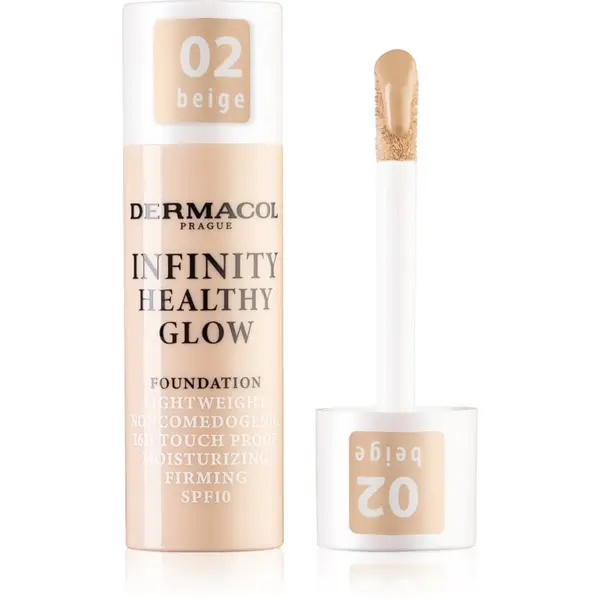 Dermacol Dermacol Infinity Healthy Glow tekoči puder SPF 10 odtenek 02 Beige 20 g