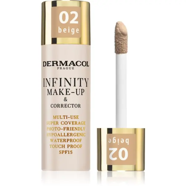 Dermacol Dermacol Infinity visoko prekrivni tekoči puder SPF 15 odtenek 02 Beige 20 g