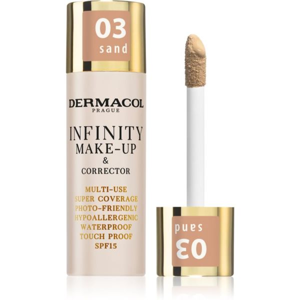 Dermacol Dermacol Infinity visoko prekrivni tekoči puder SPF 15 odtenek 03 Sand 20 g