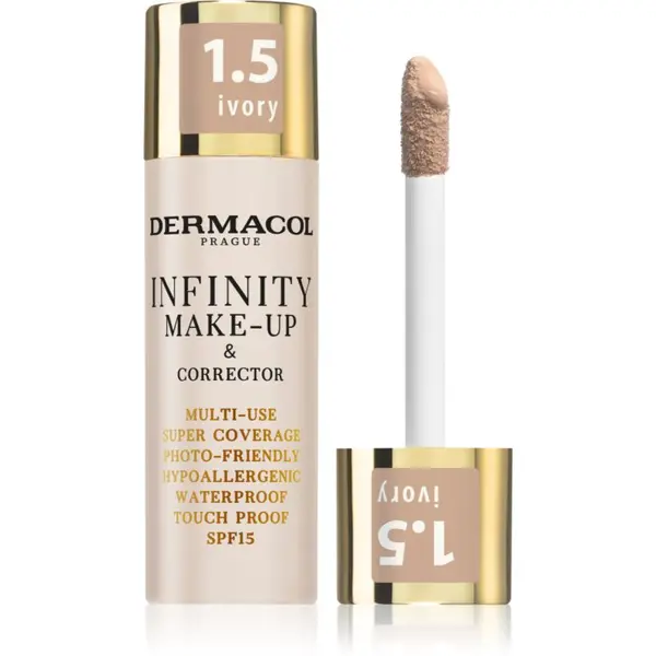 Dermacol Dermacol Infinity visoko prekrivni tekoči puder SPF 15 odtenek 1.5 Ivory 20 g