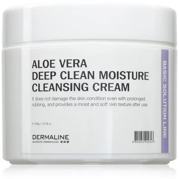 Dermaline Dermaline Basic Solution Line Aloe Vera Deep Clean Moisture Cleansing Cream globinsko čistilna krema z aloe vero za občutljivo kožo 300 ml