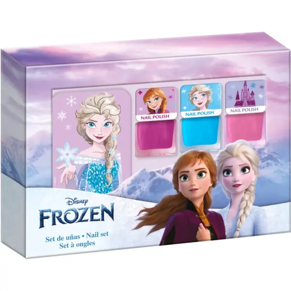 Disney Disney Frozen Nail Set set lakov za nohte za otroke 3y+ Pink, Blue, Pink 3x4.5 ml
