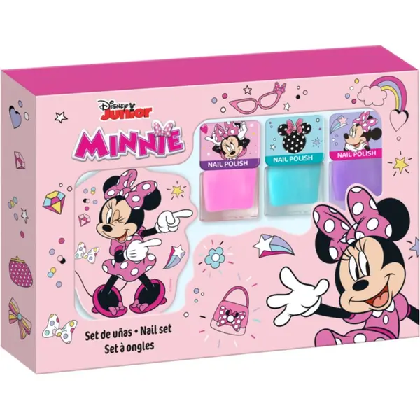 Disney Disney Minnie Nail Set set lakov za nohte za otroke 3y+ Pink, Blue, Purple 3x4.5 ml