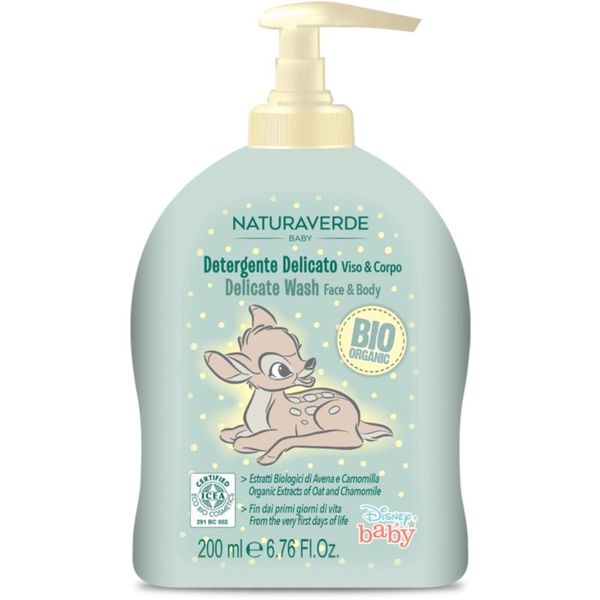 Disney Disney Naturaverde Baby Delicate Wash nežno milo za obraz in telo za otroke od rojstva 200 ml