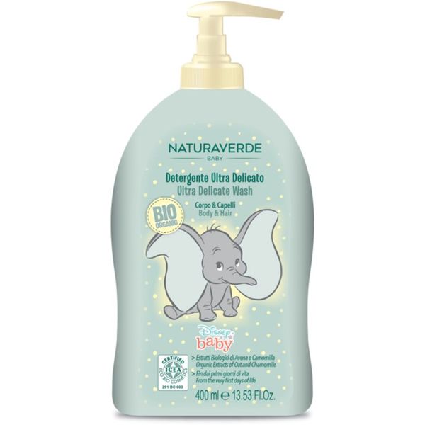 Disney Disney Naturaverde Baby Ultra Delicate Wash gel za prhanje in šampon 2v1 za otroke od rojstva 400 ml