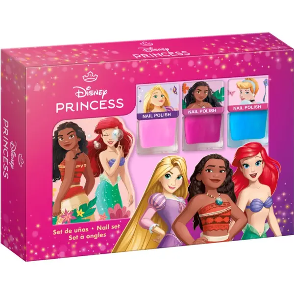 Disney Disney Princess Nail Set set lakov za nohte za otroke 3y+ Pink, Blue, Pink 3x4.5 ml
