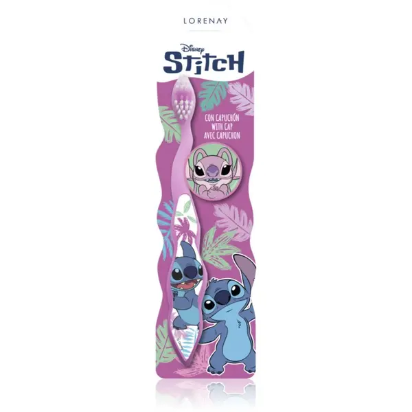 Disney Disney Stitch Toothbrush with Cap zobna ščetka za otroke 3 y+ 1 kos