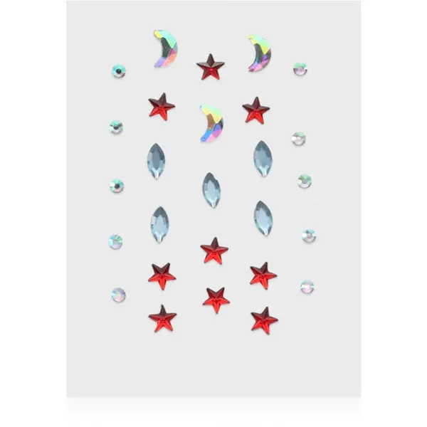 Diva & Nice Cosmetics Diva & Nice Cosmetics Face Stones nalepke za obraz Red Stars 35 kos