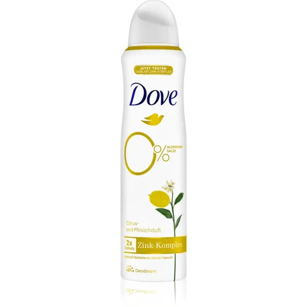 Dove Dove 0% ALU Citrus and Peach dezodorant z 48-urnim učinkom Citrus & Peach 150 ml