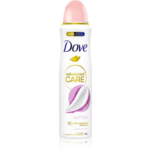 Dove Dove Advanced Care Soft Feel antiperspirant v pršilu 72 ur Peony & Amber 150 ml