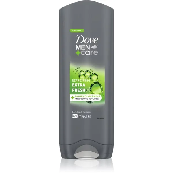 Dove Dove Men+Care Extra Fresh gel za prhanje za telo in obraz 250 ml